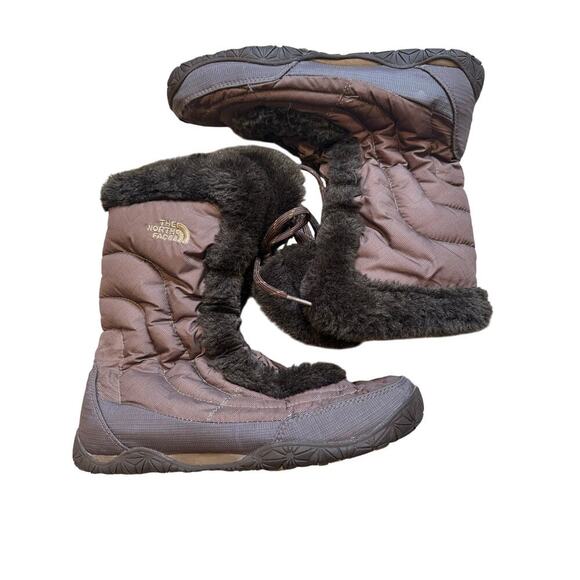 The North Face Shoes - the North Face nuptse goosedown brown mid-calf winter boots women’s size 11